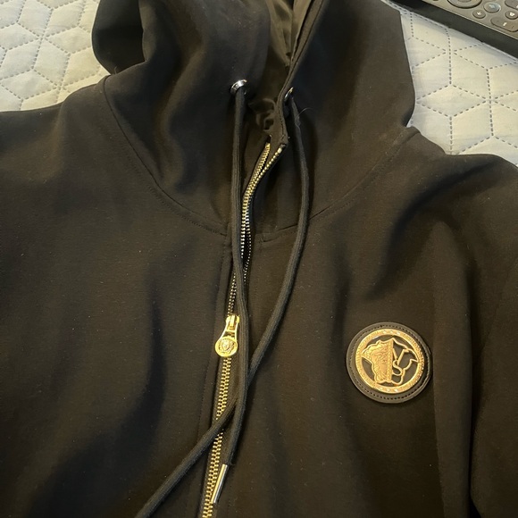 Versace Other - Preowned Versace Black Hoodie with Gold Tracksuit XXL fits like a large 🇮🇹🇮🇹🇮🇹